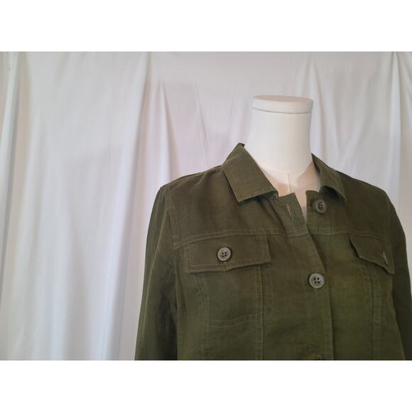 Quince European Linen Jacket Martini Olive Green Small New - Picture 6 of 12